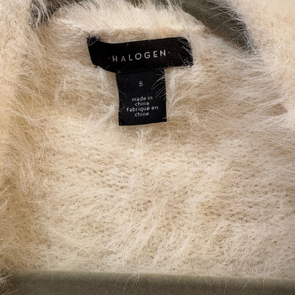 Halogen white cozy-fuzzy Open-Front long Cardigan small - Picture 7 of 7